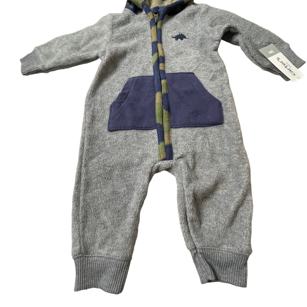 Carter’s baby boy hooded jumpsuit size 3M - Picture 6 of 13